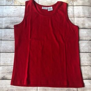 Cabin Creek Sleeveless Top Red Cotton Medium